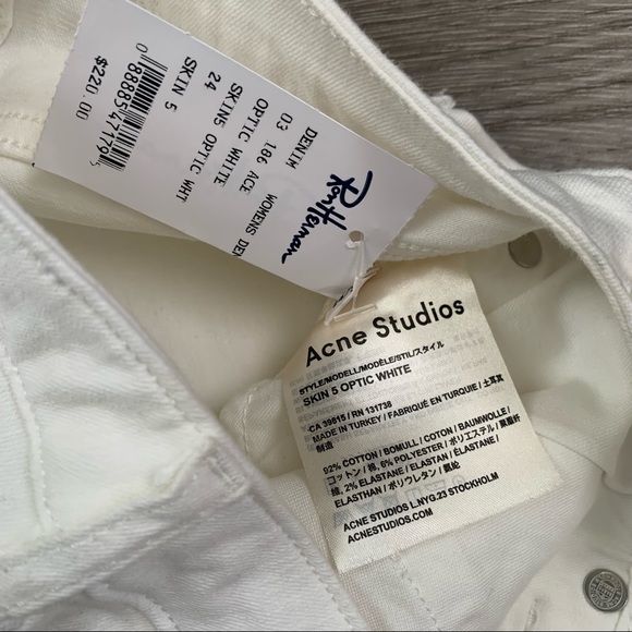 Acne Skin 5 Optic White Jeans Size 24 - Picture 13 of 16